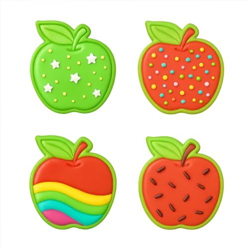 Mighty Gadget Apple Cookie Cutter & Stamp - 4x3.5" Crisp Design for Fall Baking (Random Color)