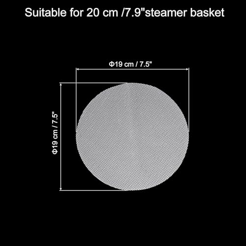 uxcell 15 Pcs 7.5 Inch Non-Stick Silicone Steamer Liners Mesh Mat, Reusable Round Steamer Mesh Pastry Dumplings Pad Mat, White - size: 7.5 inch