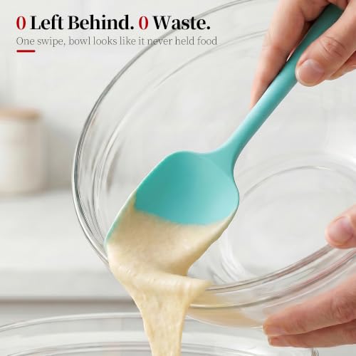 600ºF Heat Resistant Silicone Spoon Spatula for Cooking, Aqua Sky - color: Aqua Sky, size: 11.34in - Spoon Spatula