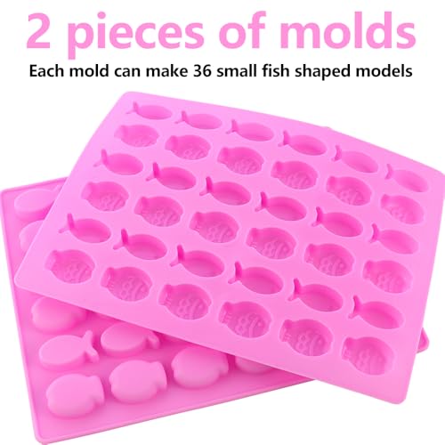 2 Pack Mini Fish Shaped Mold 36-Cavity Silicone Molds