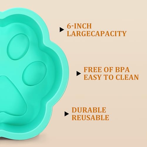 6Inch Dog Birthday Cake Mold, 1Pack Paw Shaped Silicone Pan Extra Large, Silicone Dog Treat Mold for Homemade Birthday Cake - color: 6Inch Dog Cake Mold