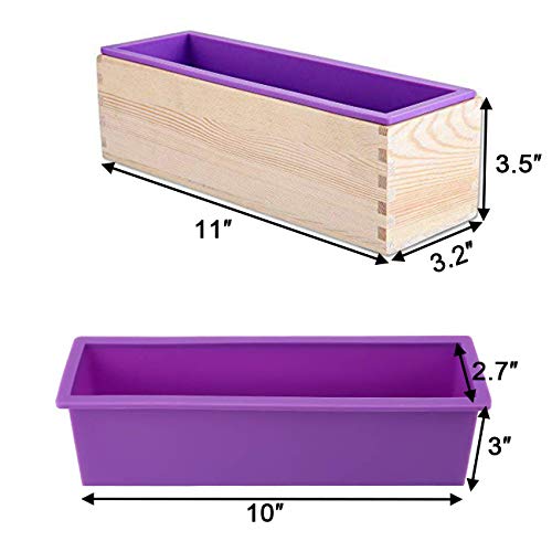 Ogrmar Silicone Soap Molds Kit 42 oz Wooden Silicone Rectangular Mold