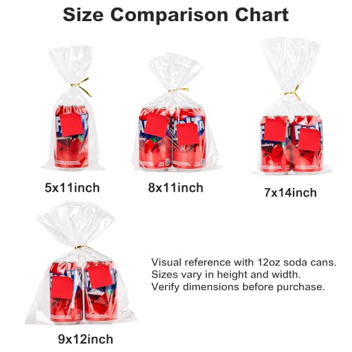 Labeol Clear Cellophane Bags,150 Packs 9x12 Inch Gift Warp - size: 9x12 (Pack of 150)