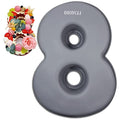 Dioycli Number Cake Molds for Baking Silicone Number 8 Cake Pan, 10 Inch - size: 8