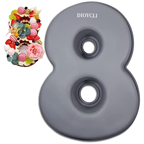 Dioycli Number Cake Molds for Baking Silicone Number 8 Cake Pan, 10 Inch - size: 8
