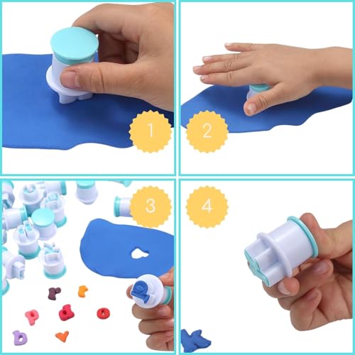 Alphabet Number Fondant Cutters,Fondant Letter Stamps For Cake Decorating,Cookie Cutters Set for Biscuit Cheese Baking Fruit Veggie Clay Cutters For Kids (Lowercase & Number Cutters)