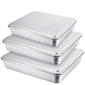 Tioncy 3 Sets Baking Stainless Steel Pan with Lid, 17/13/11 Inch - size: 17/13/11 Inch