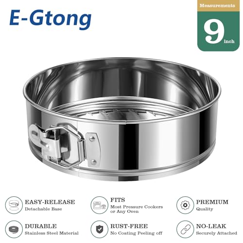 9-Inch Springform Cake Pan, Removable Bottom, 304 Stainless Steel - size: 9" Cake Pan