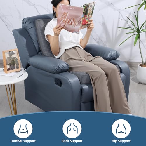 BALAPET Recliner Cushions for Long Sitting, Egg Crate Foam Recliner Cushion for Elderly Reduces Muscle Fatigue and Provides Air Flow, Extra Large Non-Slip Seat Cushion with Back Support(20*20*4in) - color: Gray, size: 20×20×4in