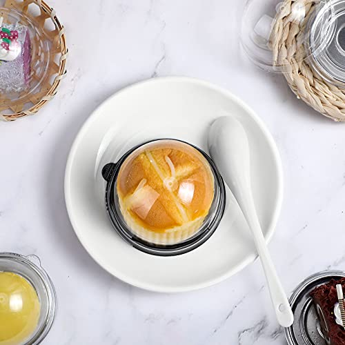 Patelai 150 Pcs Mini Cupcake Containers Clear Plastic Dome Boxes, Black - color: Black