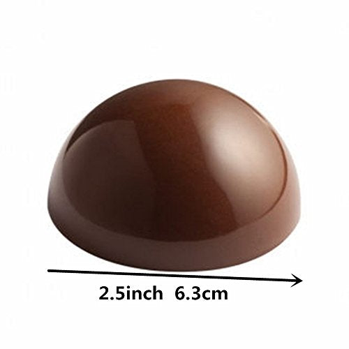 Large Half Ball Chocolate Mold Ball Polycarbonate Mould Chocolate Semi Sphere Mold Tray (Large 2.5inch) - size: L-2.5inch