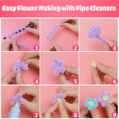 IOOLEEM Pipe Cleaners, 200pcs Pastel White Flower Making Chenille Stems - color: Pastel White, size: 200 Count