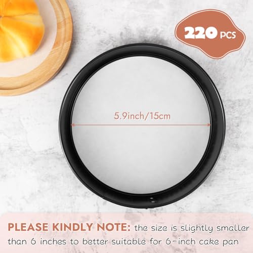 BYKITCHEN 220pcs 6 Inch Parchment Paper Rounds for Cake Pan, Burger Press - size: 6 INCH
