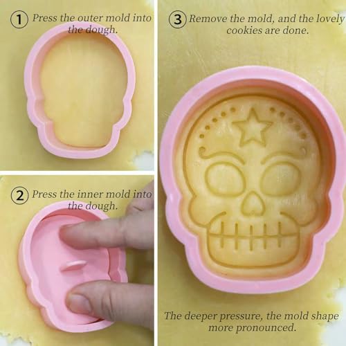 10Pcs Sugar Skull Cookie Cutter Halloween Day of the Dead Baking Tools - color: Halloween O-10