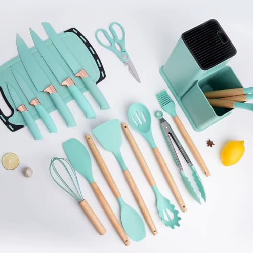 19 Piece Kitchenware Set, Light Green