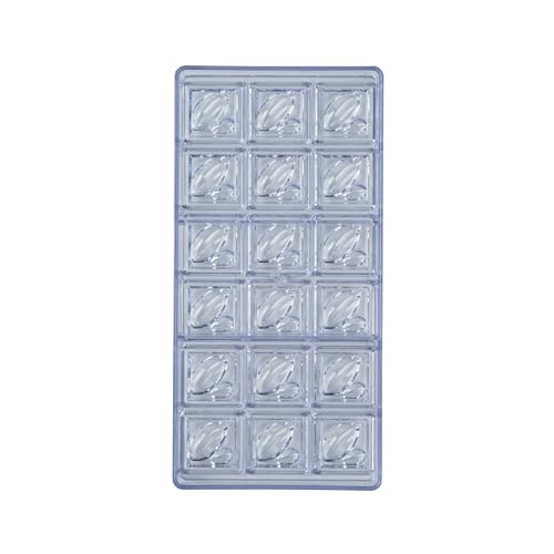 Restaurantware-Pastry Tek 10.8 x 5.3 Inch Chocolate Shaping Mold, 1 Freezable Candy Mold - 18 Cavities, Cocoa Bean-Shaped, Clear Polycarbonate, For Chocolate, Dishwashable, Easy To Release - size: 1 Count | 10.8 x 5.3 Inch, style: Cocoa Bean