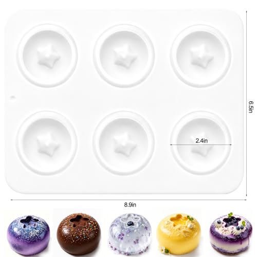 3D Blueberry Silicone Mold for Mousse Cake - Fruit Pudding Blueberry Molds - color: 6-Cavity Blueberry