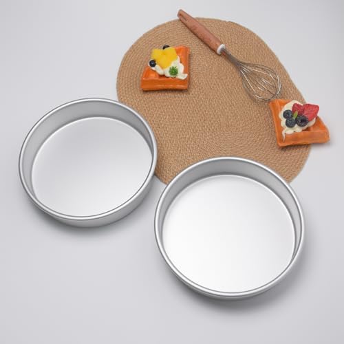 8×2 round Cake Pans Set of 2,Aluminum cake tin baing pan for birthday cake party cake (8×2 round Cake Pans, Set of 2) - color: Silver, size: 8×2 round Cake Pans, Set of 2