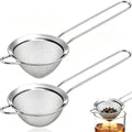 Small Fine Mesh Strainer Set, Stainless Steel Mini Sieve, Bar Strainer for Cocktail, Juice, Coffee, Tea Strainer for Loose Leaf Tea, Mini Sifter for Matcha, Flour, 2 PCS