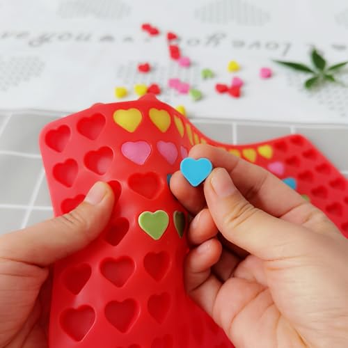 Mini Heart Silicone molds for Chocolate, Candy, Gummy - color: red mini heart