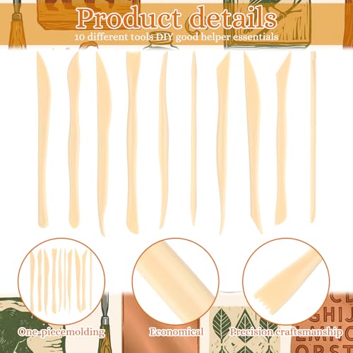 Ferrochef 1 Set 10 Pcs Clay Tools, Plastic Sculpting Tools, Classic Style - color: Classic Style, size: Plastic