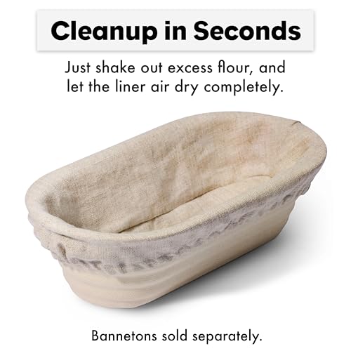 Brod & Taylor Batard Banneton Liner for Sourdough & Artisan Bread Baking – Proofing Liner Made From 100% Natural Linen (1-Pack) - size: Batard