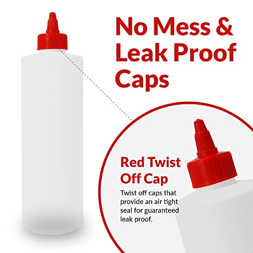Reli. Plastic Squeeze Bottles, 16 oz. | 8 Pack | Condiment Squeeze Bottles
