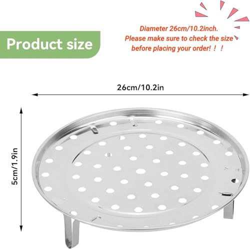Round Steaming Tray, Stainless Steel, 10.2 Inch