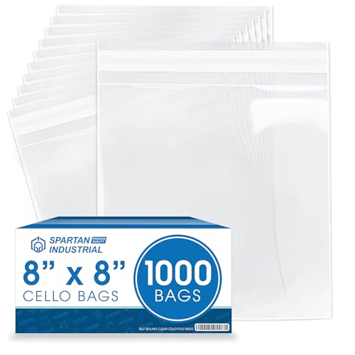 8" X 8" Self-Sealing Cellophane Bags (1000 Count) Clear - size: 8" X 8"