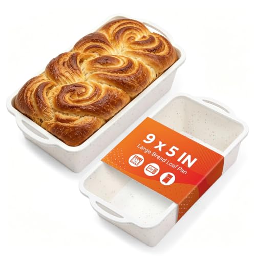 9 x 5 IN Silicone Loaf Pan, Metal Reinforced Bread Pan, 2 Pack Large Size - size: Large 9''×5'' (1-Cavity)