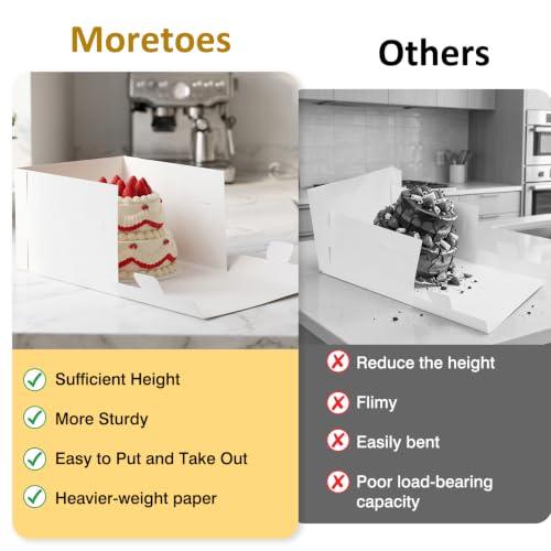 Moretoes 30 Pack 12 Inch Cake Boxes With Cake Boards (15 Boxes & 15 Boards) - size: 30pcs-12*12*8in