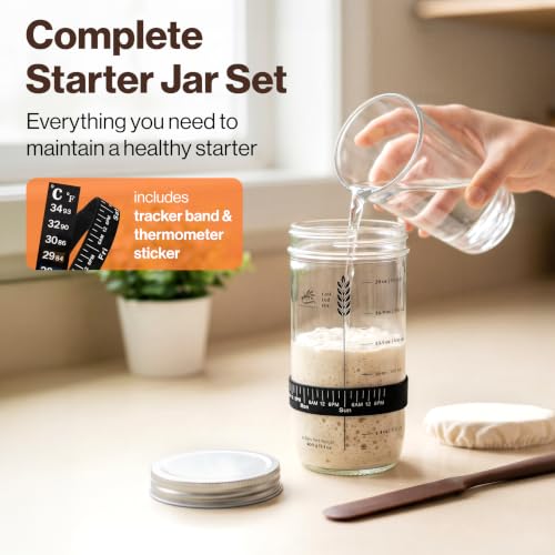 Sourdough Starter Kit with Oval Banneton Proofing Basket
