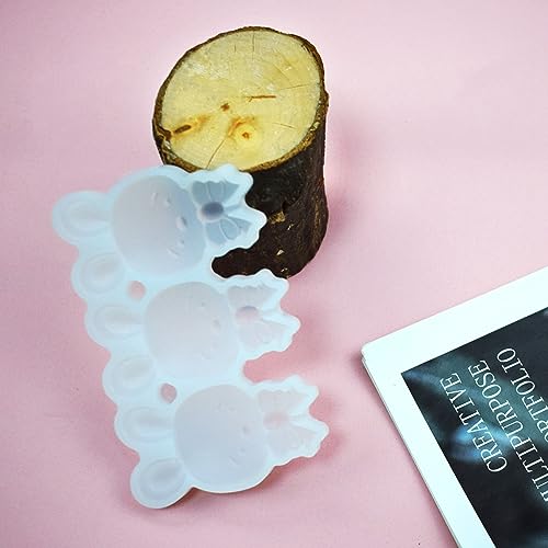 mostsomCute Rabbit Resin Epoxy Mold Handmade Rattle Shaker Lollipop Mould DIY Jewelry Making Models Kitchen Cake Mold 2PCS (M_ Rabbit) - size: M_ Rabbit