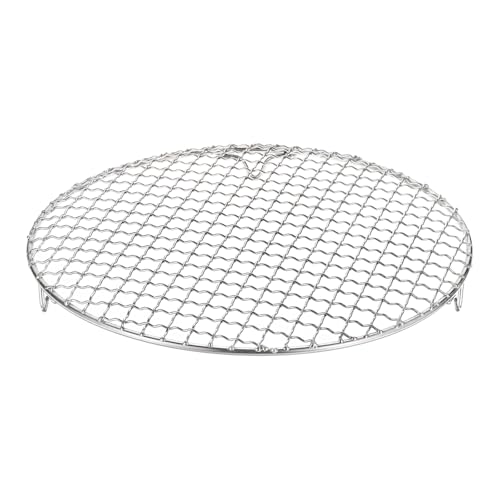 M METERXITY Cooling Rack, 10.4" Round Stainless Steel Baking Rack with 20mm Legs for BBQ/Cooking/Roasting/Grilling/Steaming/Drying, Wire Cooling Rack for Baking [Silver] - size: 10.4"
