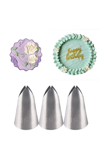 114 Large Leaf Piping Tip, Ruffle Tips for Cake Decorating, 3 Pcs