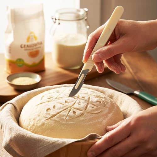 Bread Lame Set 4 Pack Sourdough Scoring Tool Stainless Steel Dough Scoring Knife with Replaceable Razor Blades Storage Box Long and Short Handle for Artisan Bread Baking