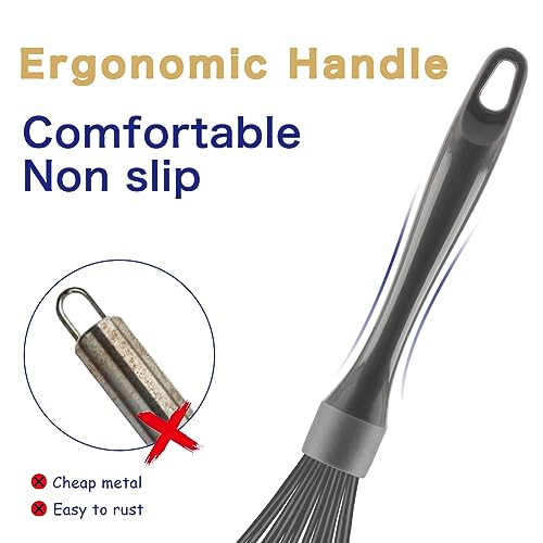 OYV Dishwasher Safe Silicone Whisk, 12-Inch, Grey - color: Gray