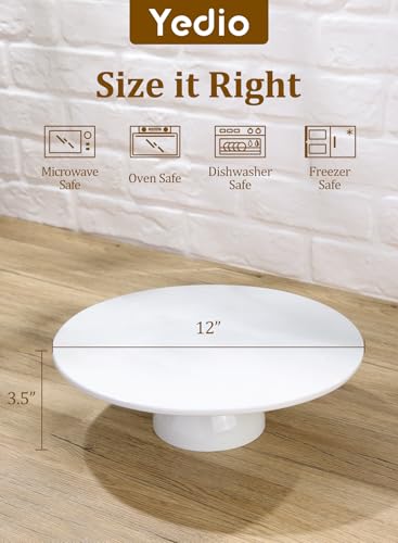 Porcelain Cake Stand, 12 Inch Round Cake Stand Display, White - size: 12 Inch