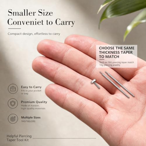 ONESING 2Pcs Piercing Ball Grabber Tool for Changing Jewelry, Stianless Steel Flat Back Earring Applicator Internally Threaded Push Pin Piercing Grabber Tool - color: Silver-M-16G