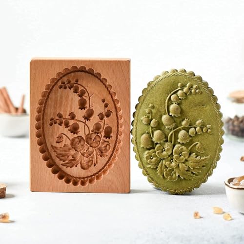 Carved Wooden Gingerbread Cookie Mold,3D Wooden Baking Mold Cookie Biscuit Press Stamp Molds,Cookie Cutter,Cookie Stamp,DIY Biscuit Stamp Mould for Halloween Thanksgiving Christmas(Violet) - color: 1# -Violet-Small