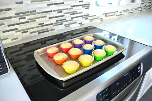 | Professional Silicone Baking Cups | Premium 12 Piece Set | Reusable Cupcake Muffin Pans | BPA Free - size: Standard