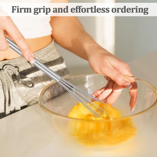Small Whisk, 9.8in Stainless Steel Whisk Tiny Skinny Whisk for Cooking Whisking Blending Beating Stirring - size: Round Head