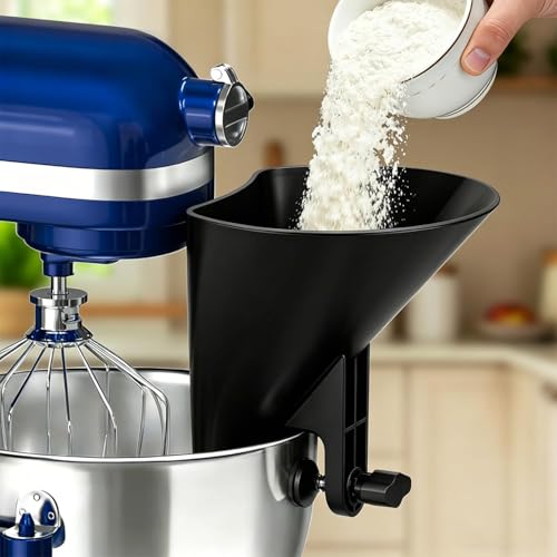 Kingofkings Flour Funnel for Kitchen Aid Mixer Accessories and Attachments - color: Black