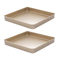 11-Inch Square Baking Pan Set, 1.4-Inch Deep Nonstick Carbon Steel, 2 Pack - size: 11″ Square