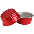 100ct Tiny 2oz Red Mini Bakeable Aluminum Ramekin Dessert Cup CMJJ - color: 100 Units Red