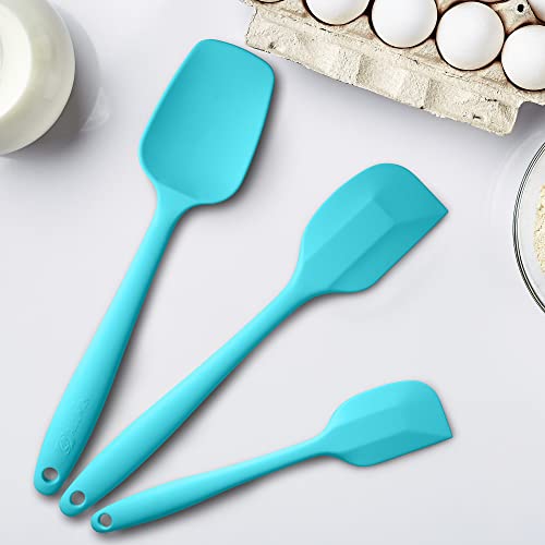 3-Piece Silicone Spatula Set, 600°F Heat Resistant, Macaron Blue - color: E-Macaron Blue