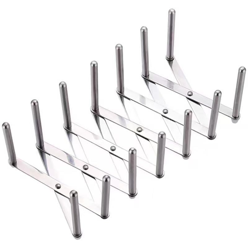 Pot Lid Organizer Pot Lid Holder Adjustable Pot Lid & Plate& Pans multipurpose Organizer Rack Holder Stainless Steel Dish Plate Drying Rack (Pack of 2) - size: Medium (Pack of 2)