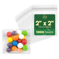 Seal Fresh Self Sealing Cellophane Bags - 2" x 2" (1000 Count) - Clear Plastic Resealable Cello Bag - Cellophane Treat Bags, Cookie Bags for Packaging, Candy bags, Cello Bags, Pastry Bags - size: 2" x 2"