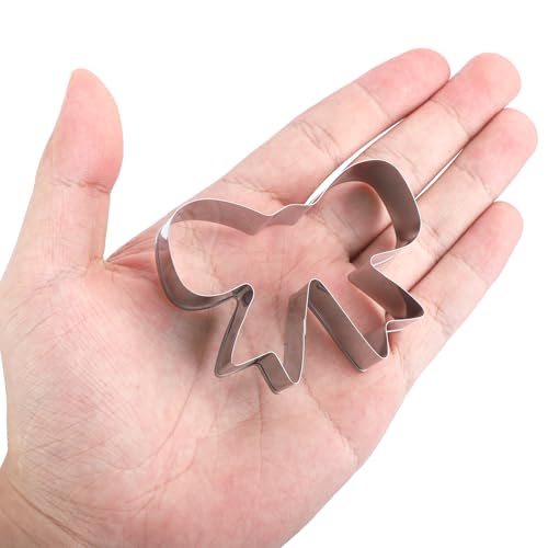 2pcs Bow Cookie Cutter, Mini Stainless Steel Cute Bow Shaped Cookie Cutter Small Metal Bowknot Ribbon Biscuit Mold Shaper for Baking Cracker Making Supplies