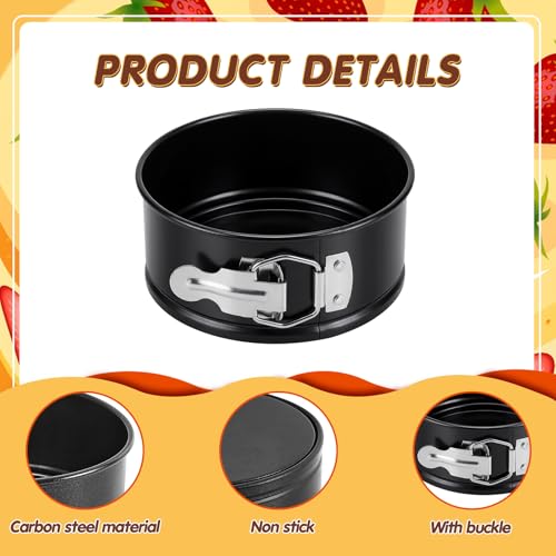 Sunnyray 8 Pcs 4 Inch Springform Pans Mini Cheesecake, Black - color: Black